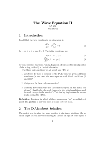 The Wave Equation II 1 Introduction