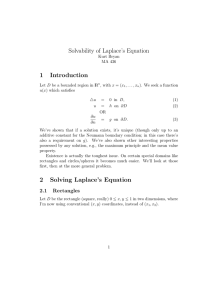 Solvability of Laplace’s Equation 1 Introduction