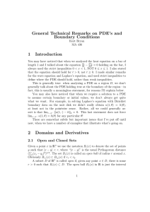 General Technical Remarks on PDE’s and Boundary Conditions 1 Introduction