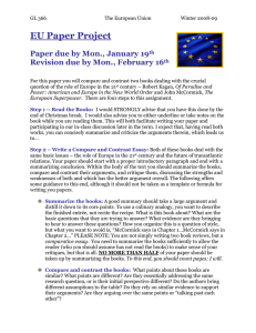 EU Paper Project  Paper due by Mon., January 19