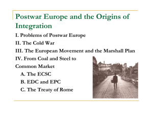 Postwar Europe and the Origins of Integration