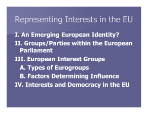 Representing Interests in the EU