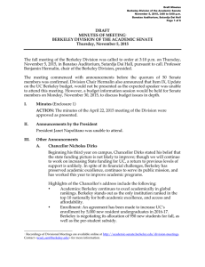 Draft Minutes Berkeley Division of the Academic Senate