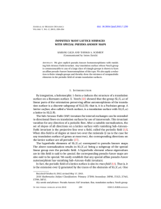 INFINITELY MANY LATTICE SURFACES WITH SPECIAL PSEUDO-ANOSOV MAPS doi: 10.3934/jmd.2013.7.239