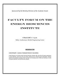 Faculty Forum on the Energy Biosciences Institute