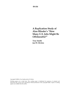 A Replication Study of Alan Blinder’s “How Many U.S. Jobs Might Be Offshorable?”