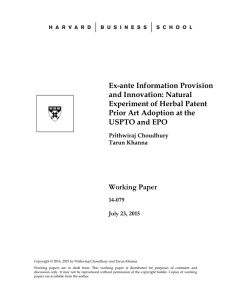 Ex-ante Information Provision and Innovation: Natural Experiment of Herbal Patent