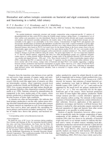 Biomarker and carbon isotopic constraints on bacterial and algal community... and functioning in a turbid, tidal estuary