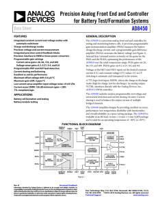 Precision Analog Front End and Controller for Battery Test/Formation Systems AD8450 Data Sheet