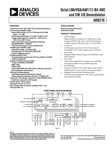 Octal LNA/VGA/AAF/12-Bit ADC and CW I/Q Demodulator AD9276