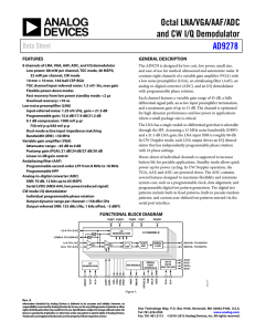 Octal LNA/VGA/AAF/ADC and CW I/Q Demodulator AD9278 Data Sheet