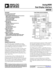 Analog/HDMI Dual-Display Interface AD9380