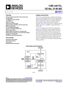 4 ADC with PLL, 192 kHz, 24-Bit ADC AD1974 Data Sheet