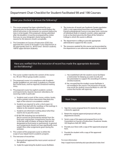 Department Chair Checklist for Student-Facilitated 98 and 198 Courses