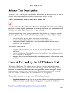 Science Test Description ACT prep 2013