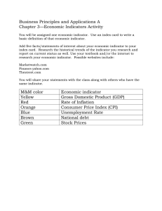 Business Principles and Applications A Chapter 3—Economic Indicators Activity