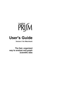 User's Guide The fast, organized way to analyze and graph scientific data