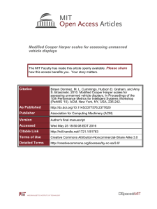 Modified Cooper Harper scales for assessing unmanned vehicle displays Please share