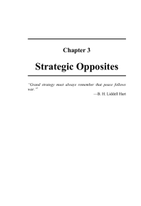 Strategic Opposites Chapter 3 “Grand strategy must always remember that peace follows war.”