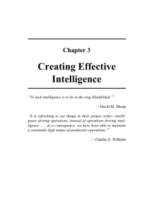 Creating Effective Intelligence Chapter 3