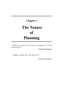 The Nature of Planning Chapter 1