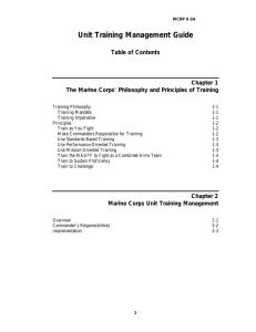 Unit Training Management Guide  Table of Contents Chapter 1