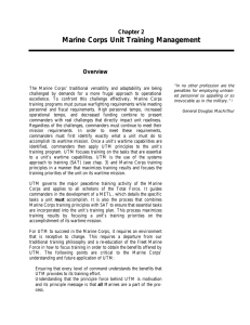 Marine Corps Unit Training Management Chapter 2 Overview