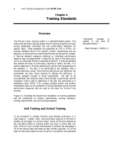 Training Standards Chapter 4 Overview