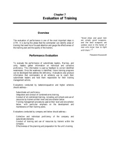 Evaluation of Training Chapter 7 Overview