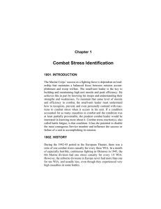 Combat Stress Identification Chapter 1 1001. INTRODUCTION