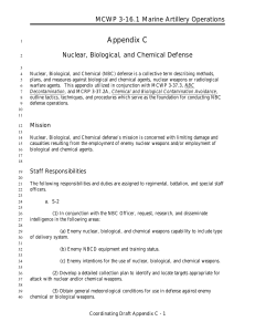 Appendix C MCWP 3-16.1 Marine Artillery Operations Nuclear, Biological, and Chemical Defense