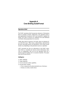 Appendix A Crew Briefing Guide/Format Operations Brief