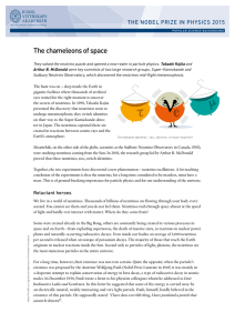 The chameleons of space THE NOBEL PRIZE IN PHYSICS 2015