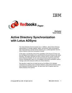 Red books Active Directory Synchronization with Lotus ADSync