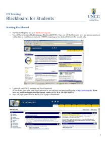 Blackboard for Students ITS Training Starting Blackboard