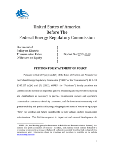 United States of America Before The Federal Energy Regulatory Commission