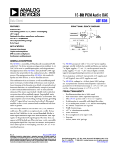 16-Bit PCM Audio DAC AD1856 Data Sheet FEATURES