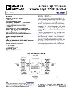 16-Channel High Performance Differential Output, 192 kHz, 24-Bit DAC ADAU1966 Data Sheet