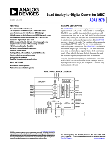 Quad Analog-to-Digital Converter (ADC) ADAU1978 Data Sheet FEATURES