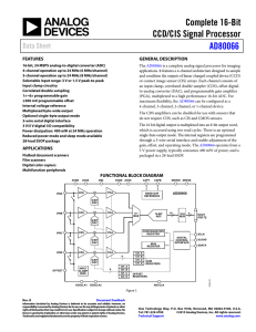 Complete 16-Bit CCD/CIS Signal Processor AD80066 Data Sheet