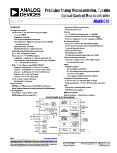 ADuCM310 Precision Analog Microcontroller, Tunable Optical Control Microcontroller