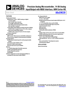 ADuCM320 Precision Analog Microcontroller, 14-Bit Analog Input/Output with MDIO Interface, ARM Cortex-M3