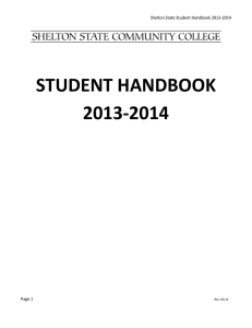 STUDENT HANDBOOK 2013-2014  Shelton State Student Handbook 2013-2014