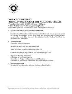 NOTICE OF MEETING BERKELEY DIVISION OF THE ACADEMIC SENATE