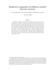Empirical comparison of inﬂation models’ forecast accuracy 2nd July 2000