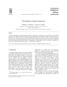 Forecasting economic processes * Michael P. Clements , David F. Hendry