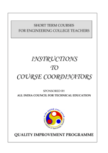 INSTRUCTIONS TO COURSE COORDINATORS