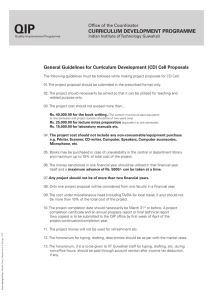 QIP CURRICULUM DEVELOPMENT PROGRAMME General Guidelines for Curriculum Development (CD) Cell Proposals
