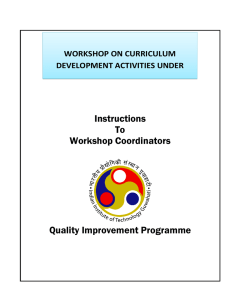 Instructions To Workshop Coordinators