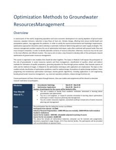 Optimization Methods to Groundwater ResourcesManagement Overview